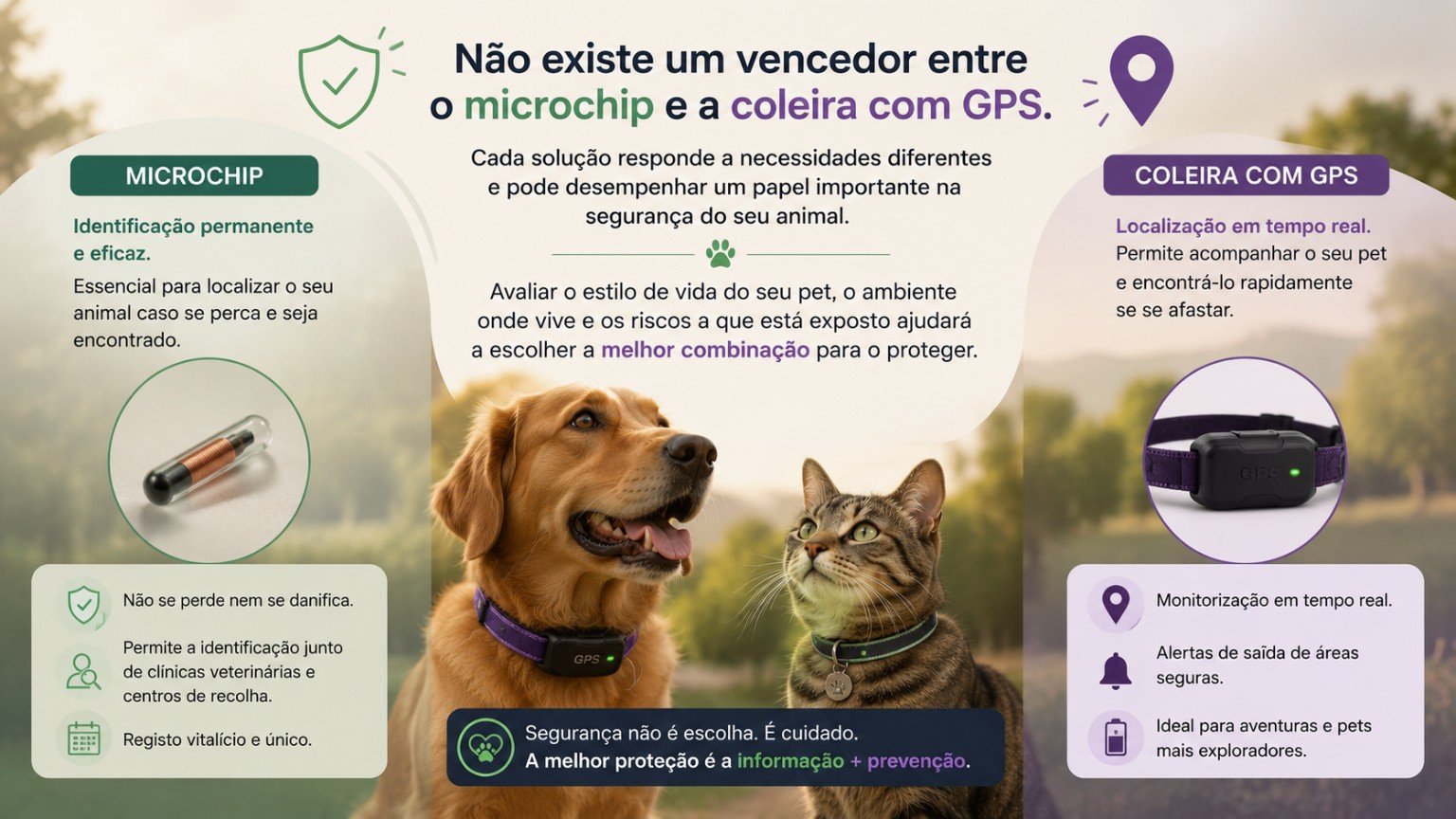 Cão com dispositivo de localização preso à coleira